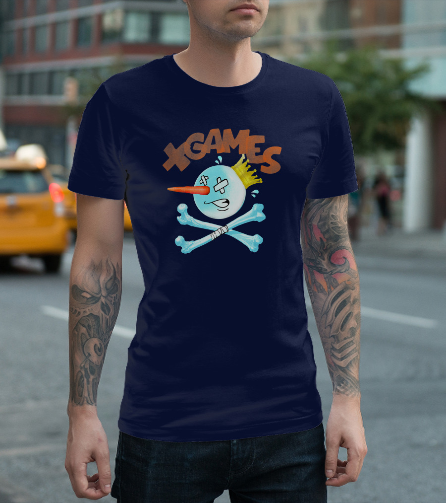 X Games Aspen Bones Snowman With Crown And Crossbones T-Shirt