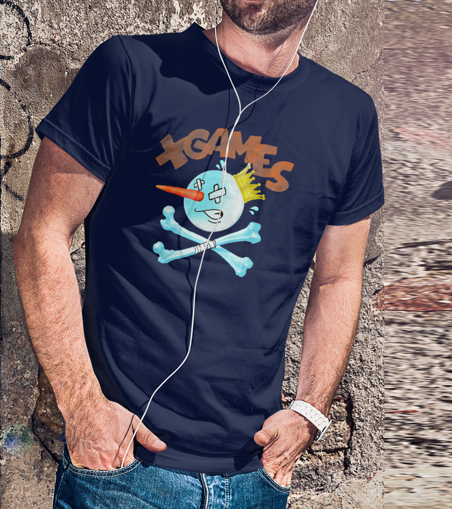X Games Aspen Bones Snowman With Crown And Crossbones T-Shirt