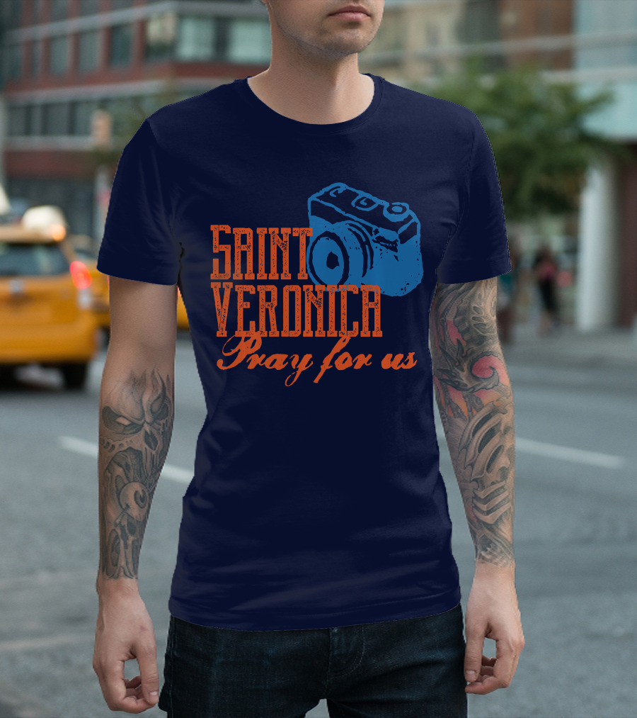 Saint Veronica Pray for Us Photography Camera T-Shirt