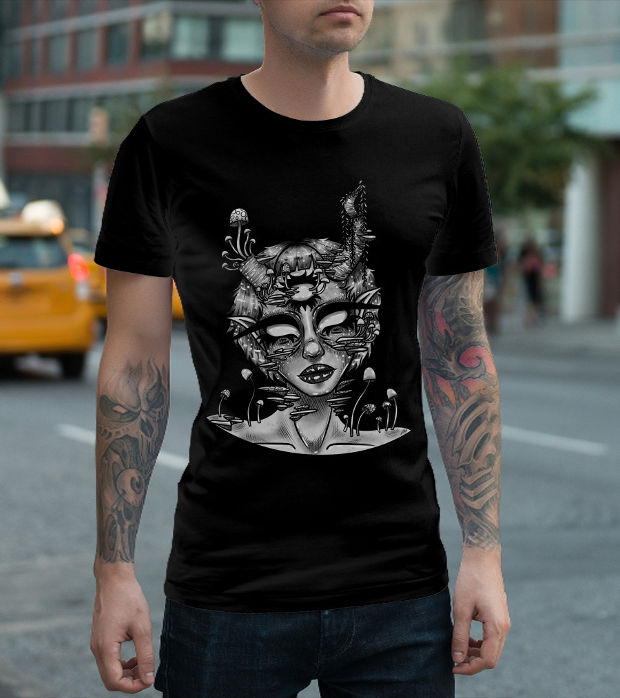 Forest Goblin Mushroom Head Fantasy T-Shirt
