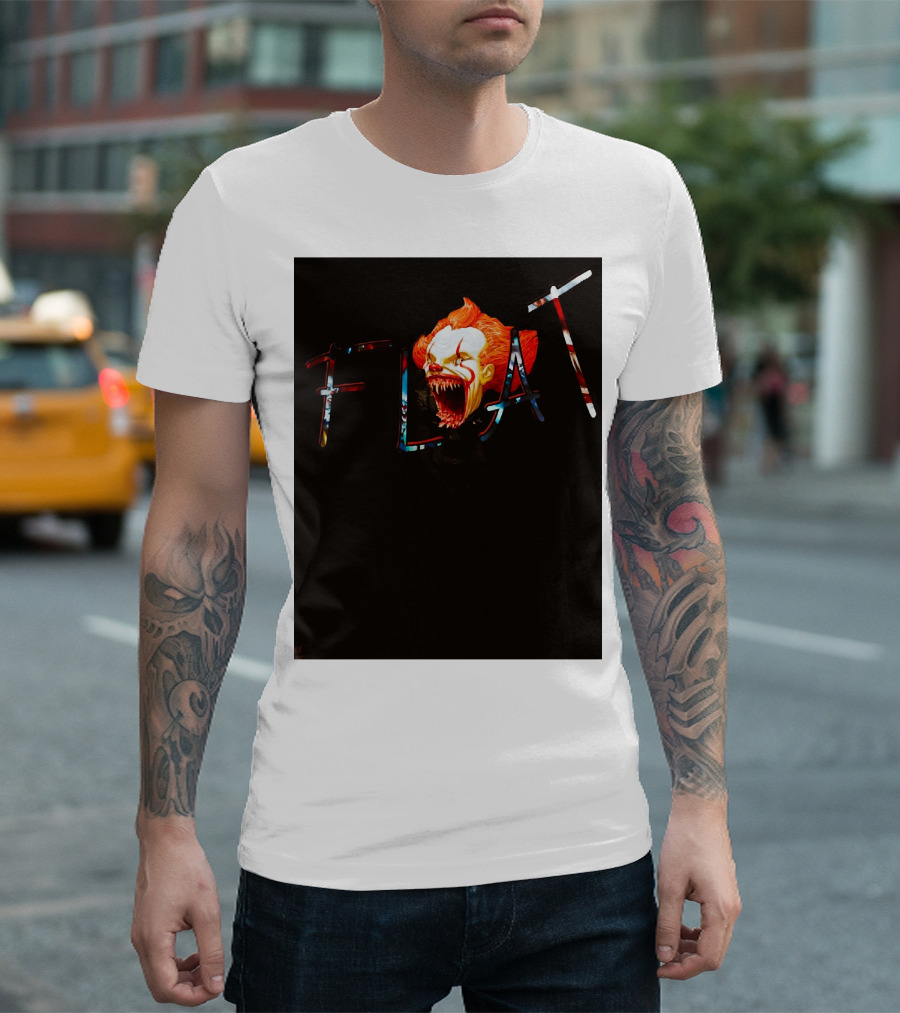 Oh They Float Georgie Pennywise Horror Clown Face T-Shirt