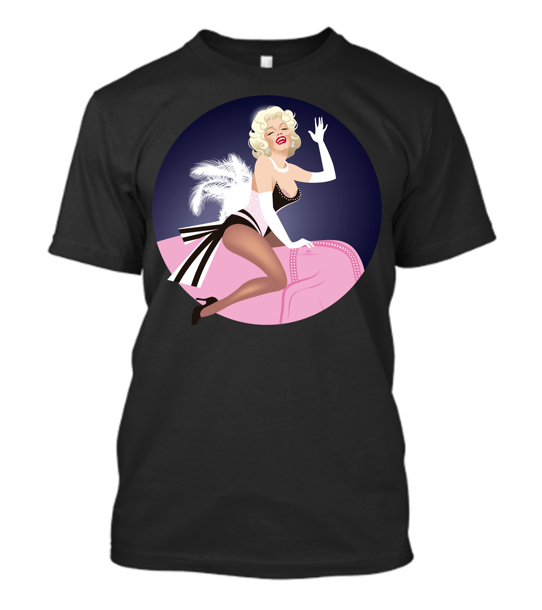 Pink Elephant Burlesque Style Diva T-Shirt