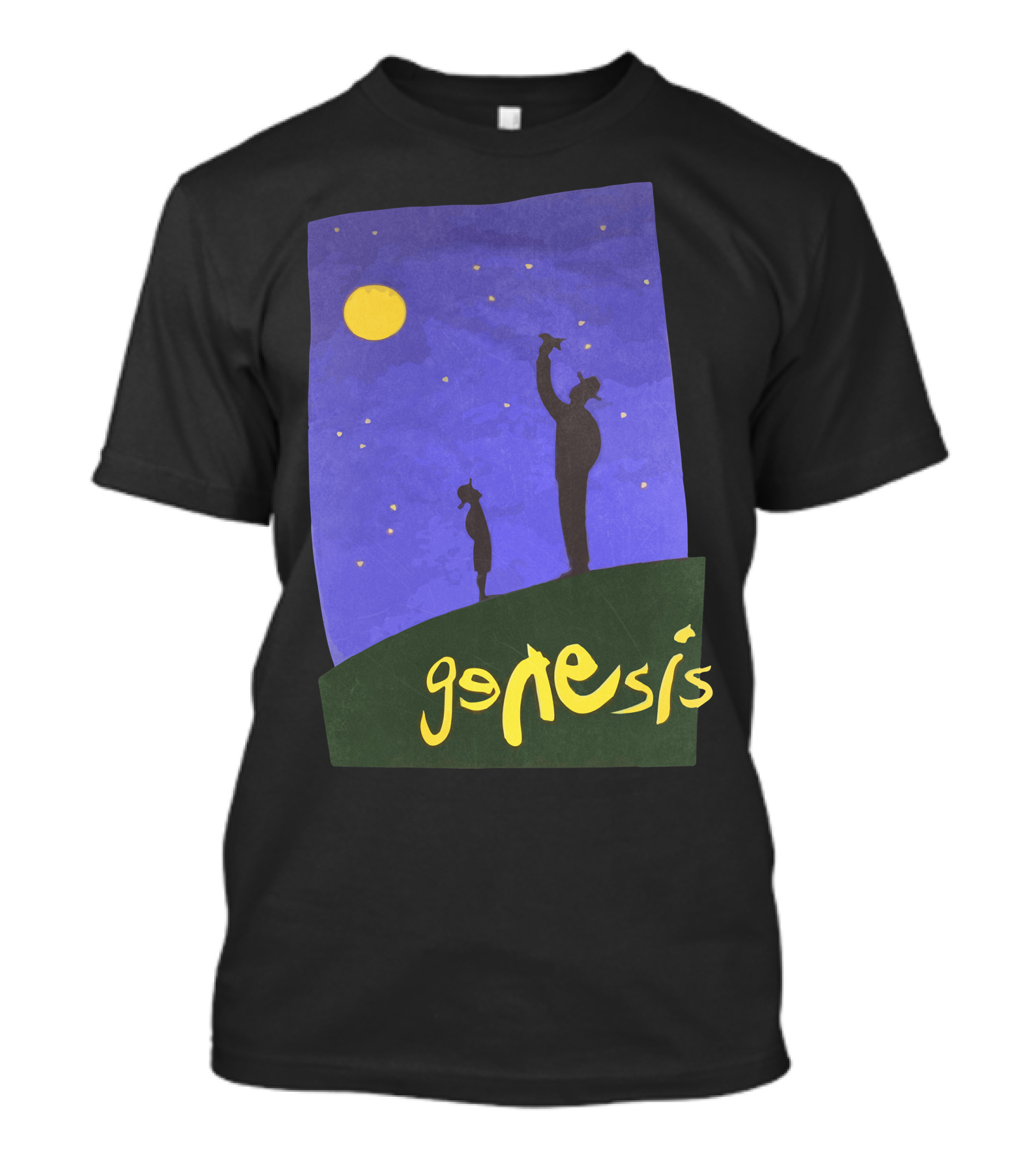 Genesis We Can Not Dance Silhouetted Figures Under Night Sky T-Shirt