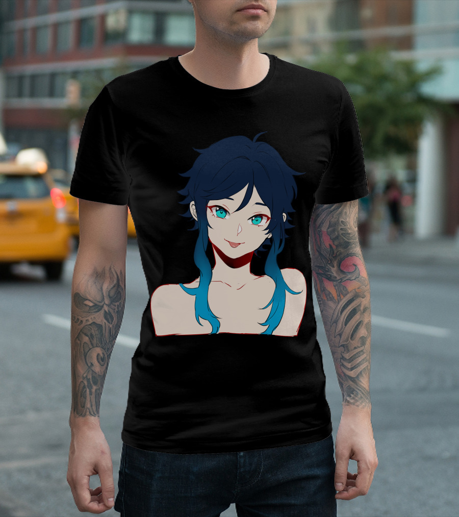 Genshin Impact Long Hair Venti Anime Character T-Shirt