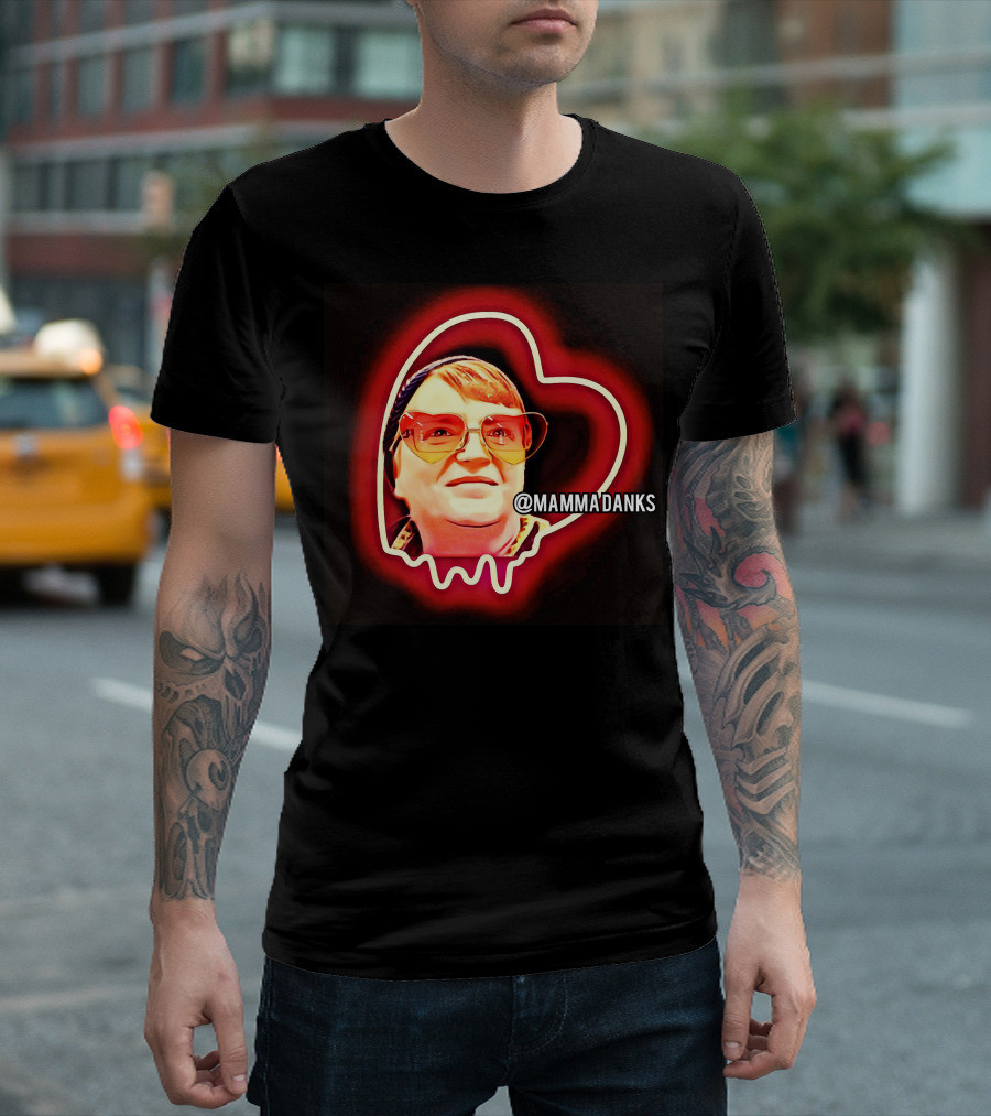 Client @mammadanks Heart-Shaped Neon Glow Portrait Classic 76 T-Shirt