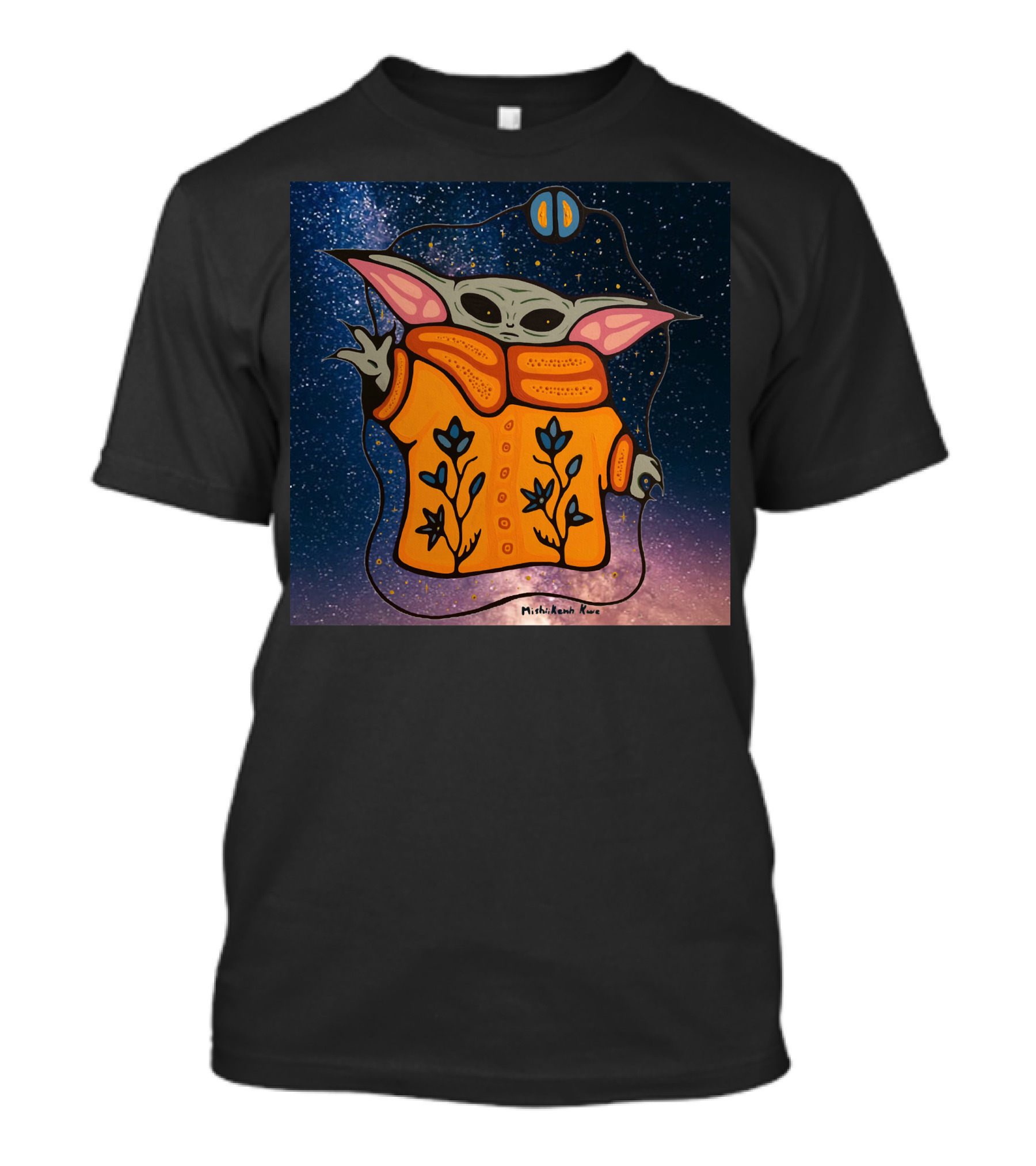 Yodenhs Reads The Stars Cosmic Baby Creature With Floral Orange Jacket T-Shirt