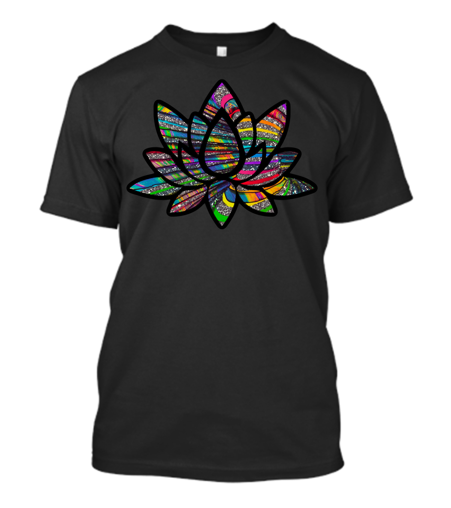 Colorful Zen Lotus Bloom Fitted T-Shirt