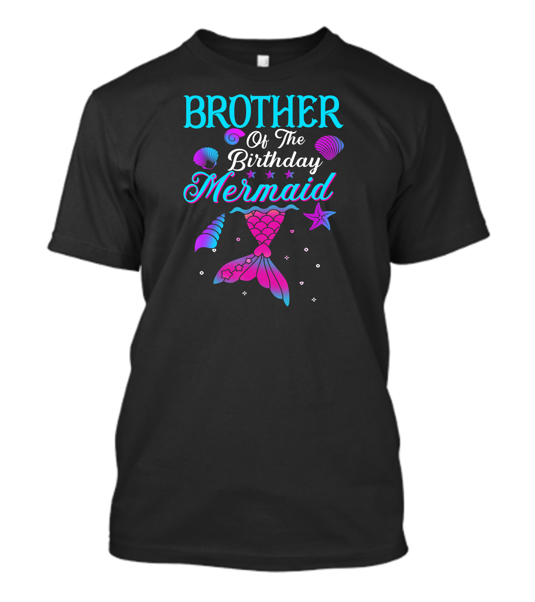 Brother Of The Birthday Mermaid Starfish Seashell Tail T-Shirt