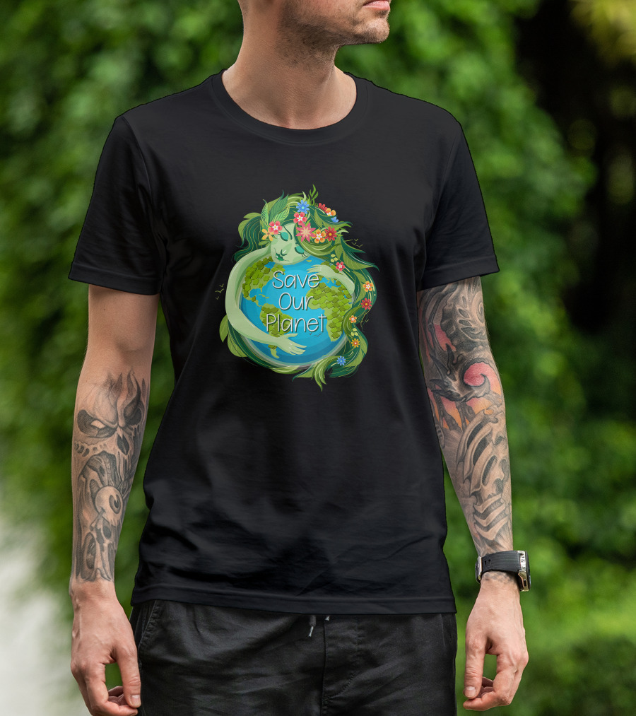 LOVE Mother Earth Day Save Our Planet Earth Guardian Embrace T-Shirt