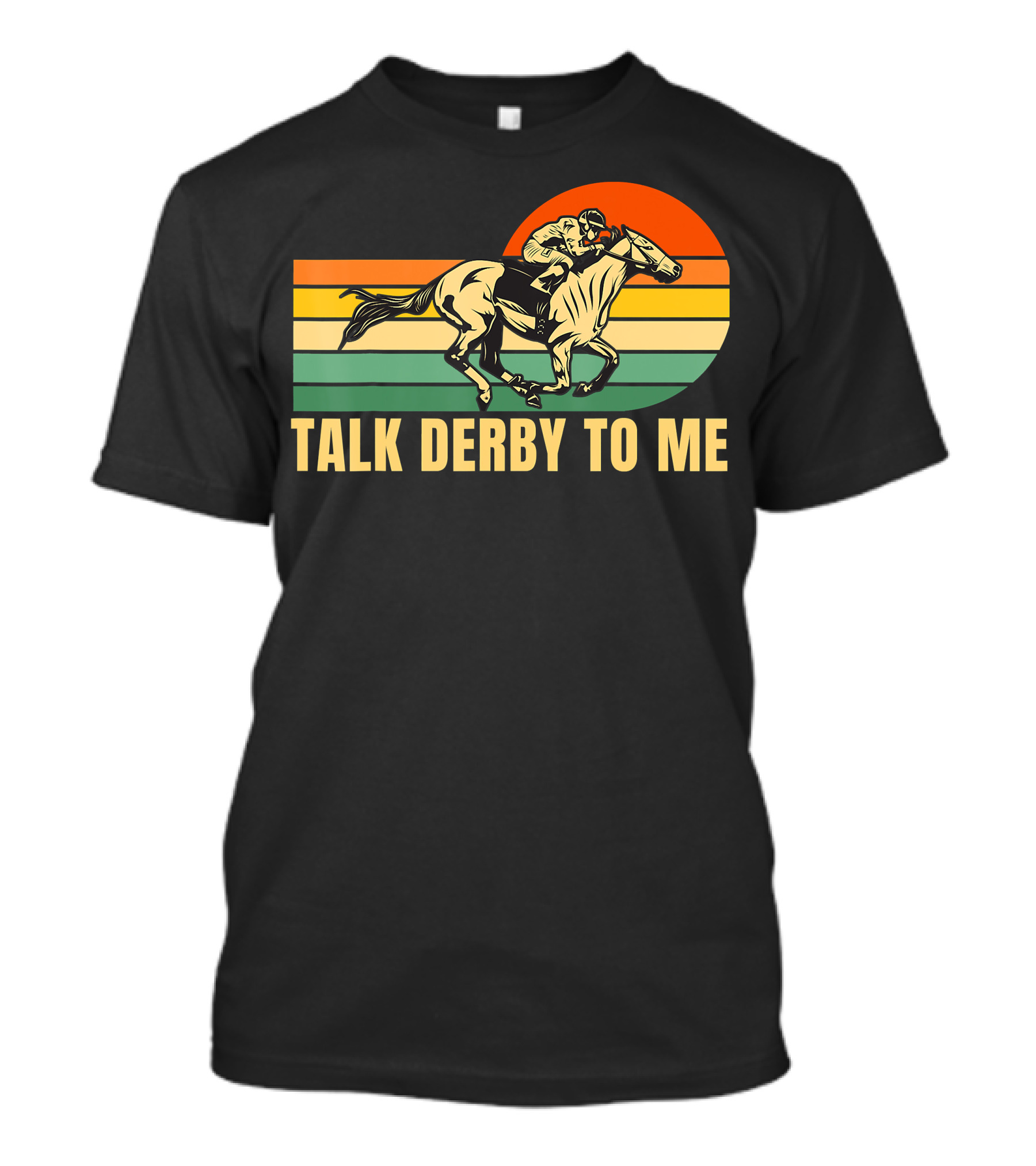 Talk Derby To Me Funny Horse Racing Kentucky Sunset Retro T-Shirt