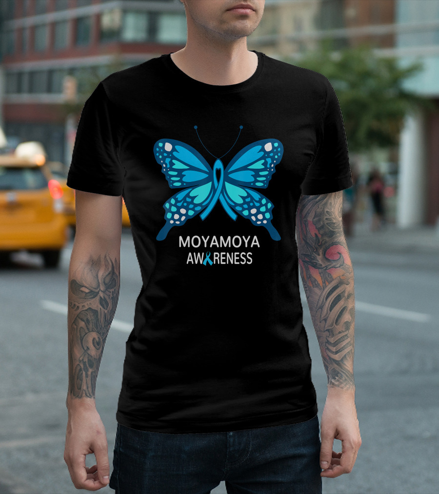 MOYAMOYA AWARENESS BUTTERFLY RIBBON T-Shirt