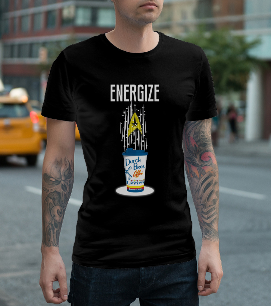 ENERGIZE Dutch Bros Coffee Star Symbol Shuttle Launch T-Shirt