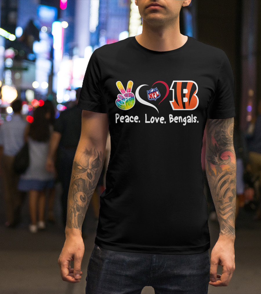 Peace Love NFL Bengals T-Shirt