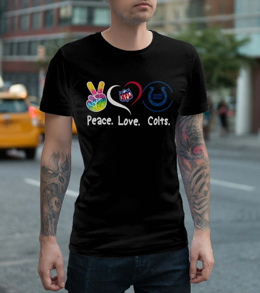 Peace Love Colts NFL Colts T-Shirt
