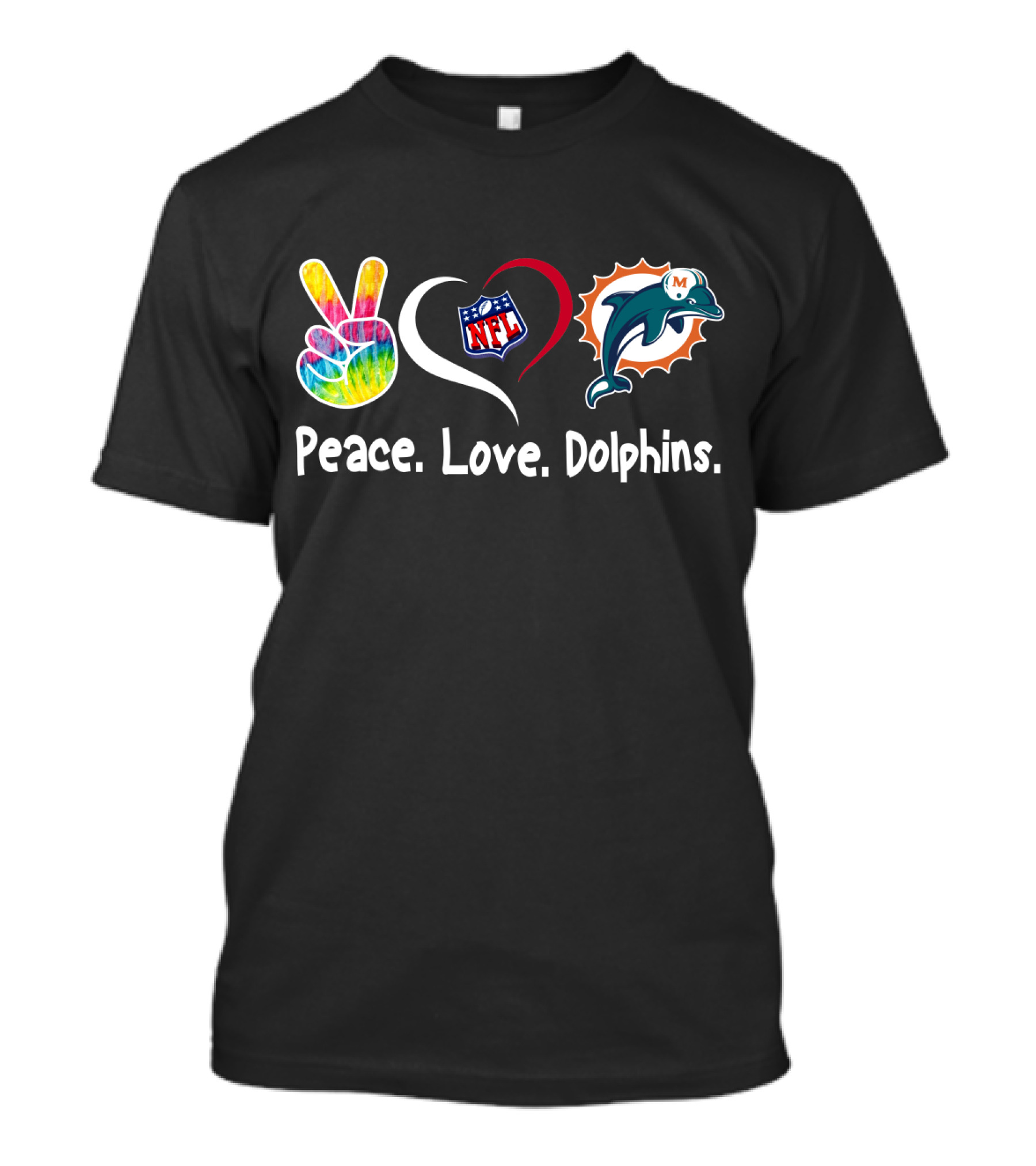 Peace Love NFL Miami Dolphins T-Shirt