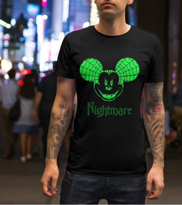 Nightmare Web Pattern Icon With Mouse Ears T-Shirt