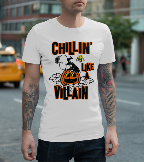 Chillin’ Like A Villain Halloween Pumpkin And Characters T-Shirt