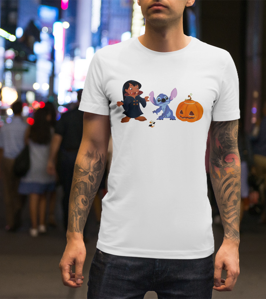 Halloween Stitch Lilo Vampire Costume Pumpkin T-Shirt
