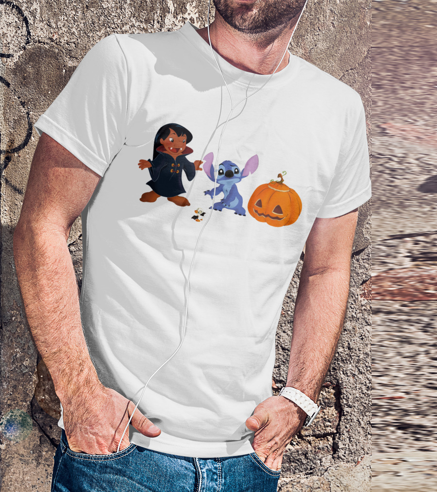 Halloween Stitch Lilo Vampire Costume Pumpkin T-Shirt
