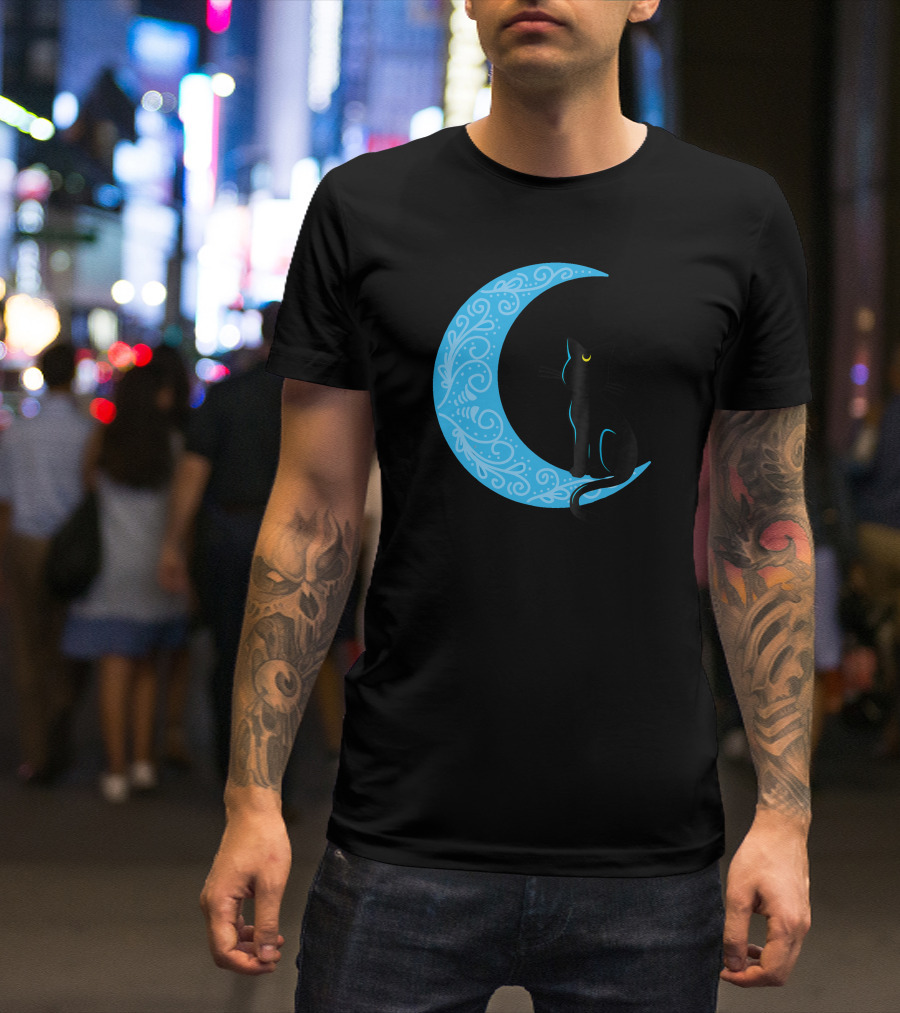 Black Cat Crescent Moon Sailor Guardian T-Shirt