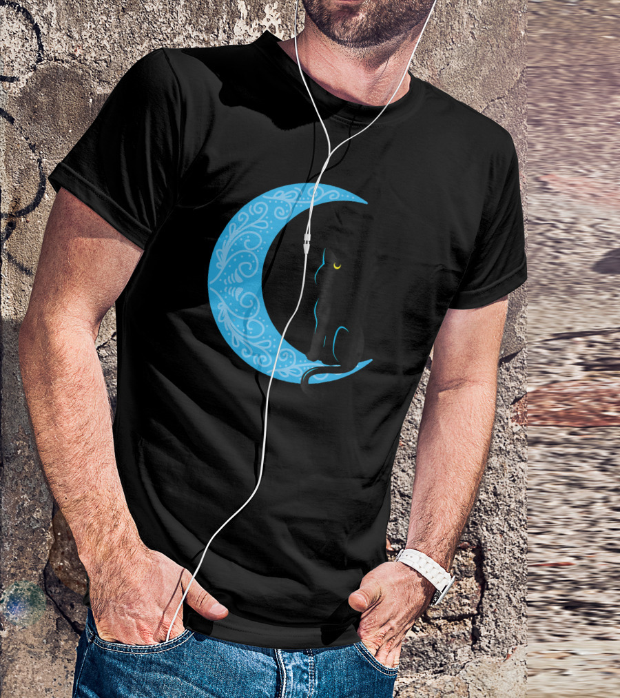 Black Cat Crescent Moon Sailor Guardian T-Shirt