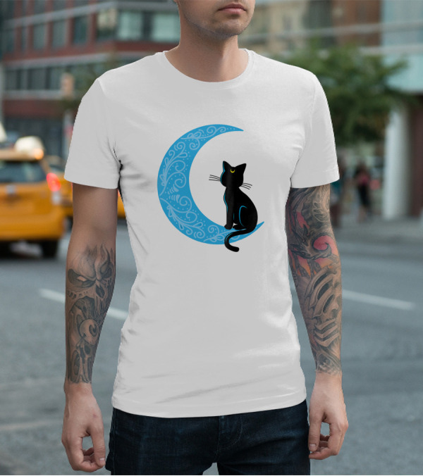 Black Cat Crescent Moon Sailor Guardian T-Shirt