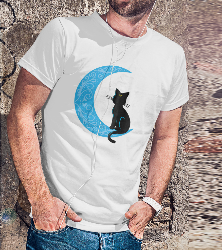 Black Cat Crescent Moon Sailor Guardian T-Shirt