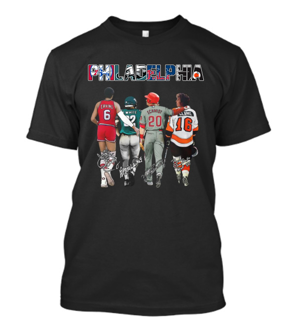 Erving White Schmidt Clarke Philadelphia Sports Legends T-Shirt