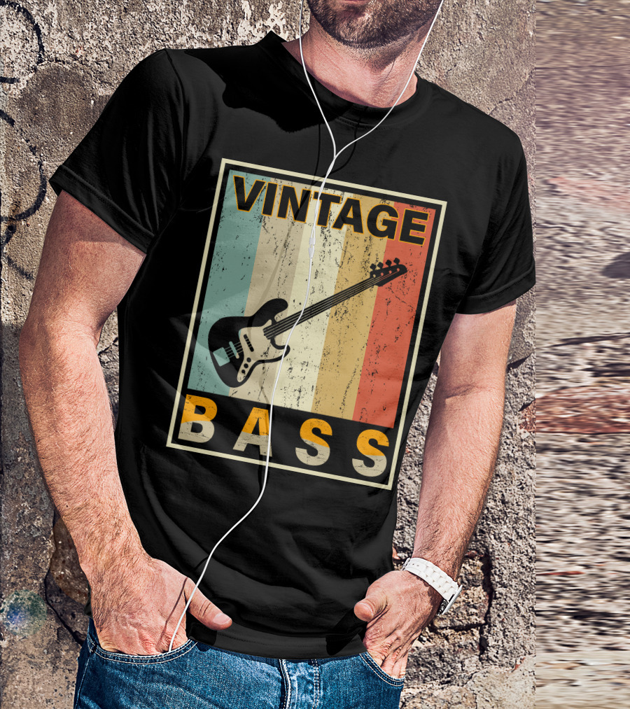 VINTAGE BASS LOVE RETRO GUITAR MUSIC T-Shirt