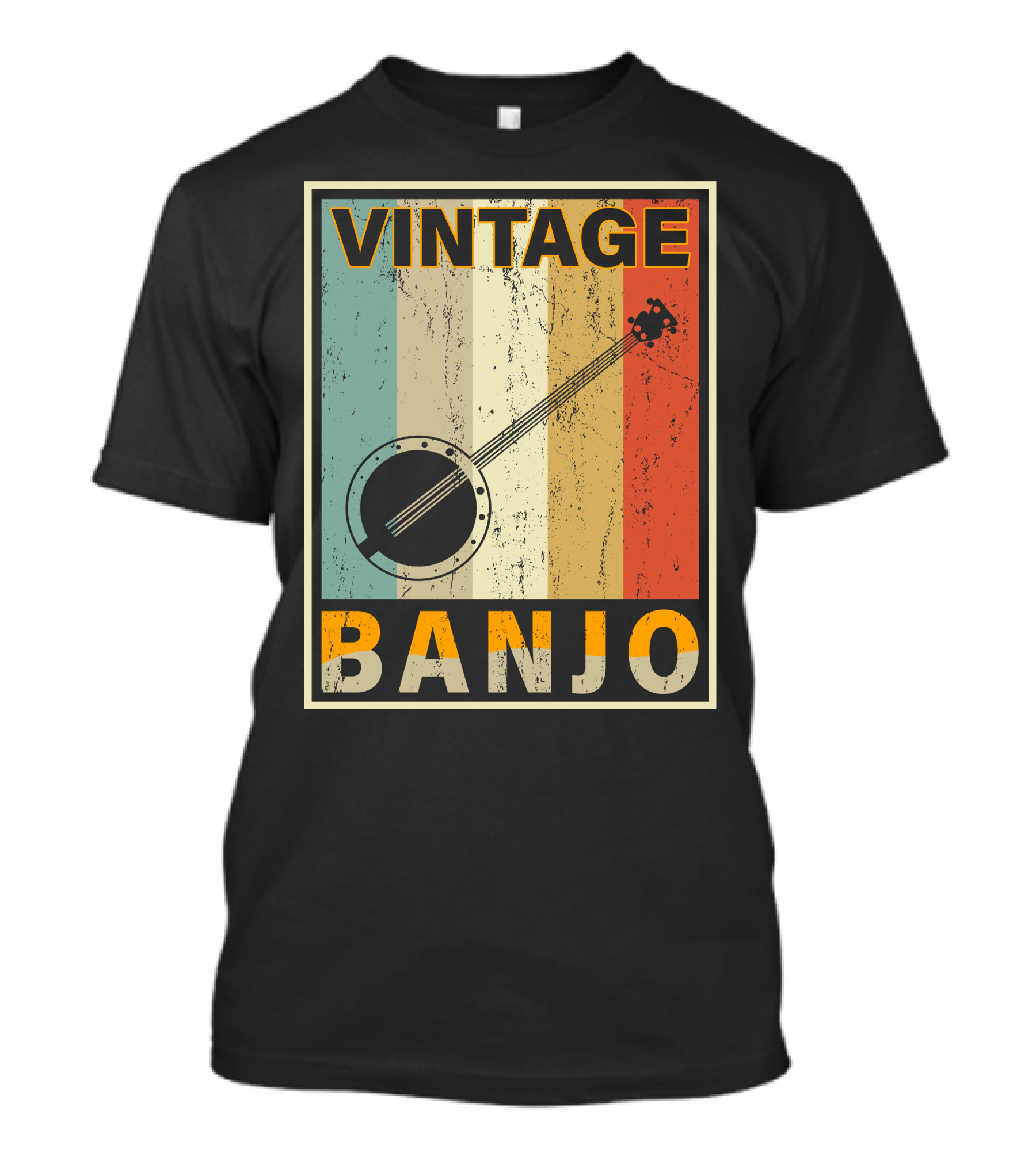 Vintage Banjo Retro Stripes T-Shirt