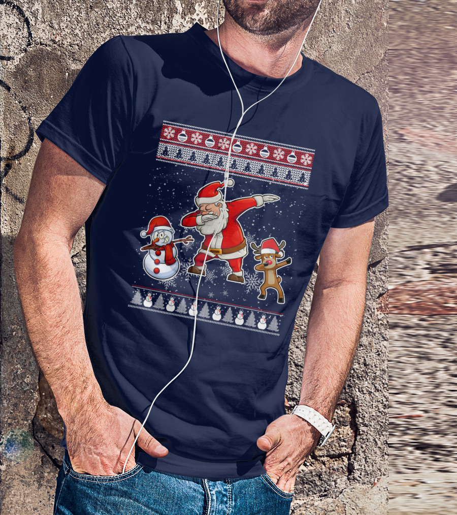 Santa Dabbing Santa Claus Snowman Reindeer Christmas Dabing T-Shirt
