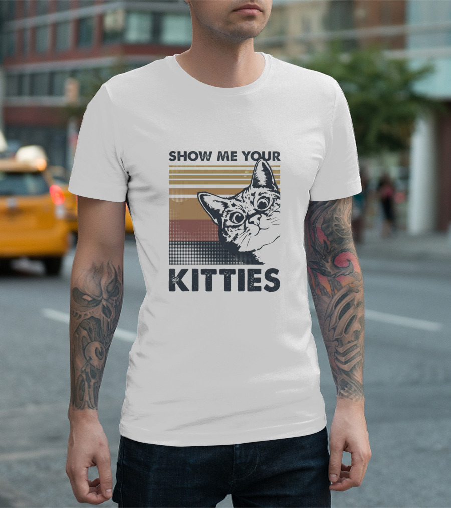 Show Me Your Kitties Retro Cat T-Shirt