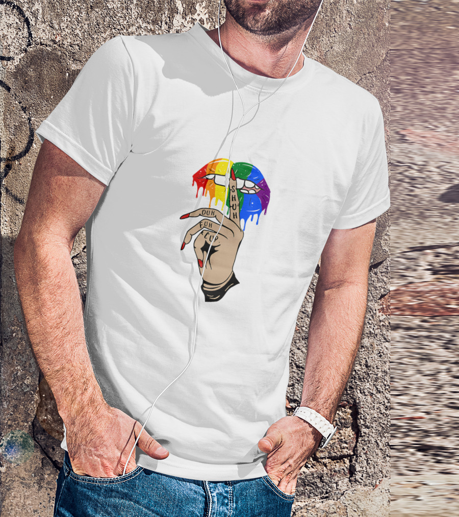Shuh Duh Fuh Cup Lips Rainbow Dripping Lips T-Shirt