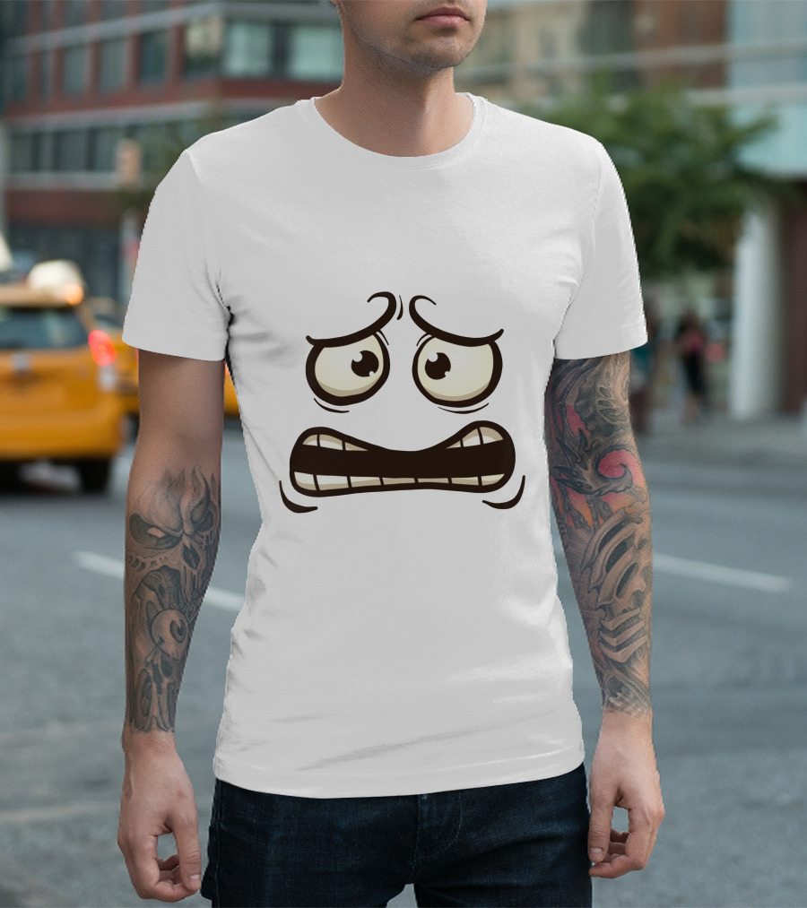 Cute Funny Ghost Monster Face Expression Halloween Costume Adults Kids T-Shirt
