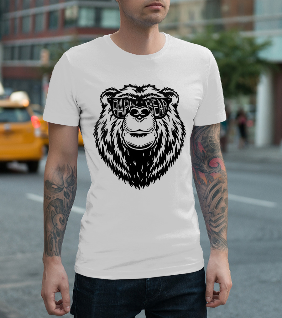 Papa Bear Sunglasses Daddy Bear T-Shirt