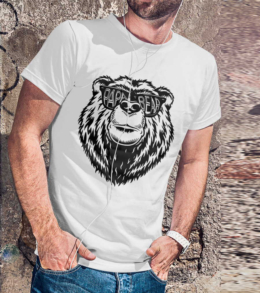 Papa Bear Sunglasses Daddy Bear T-Shirt