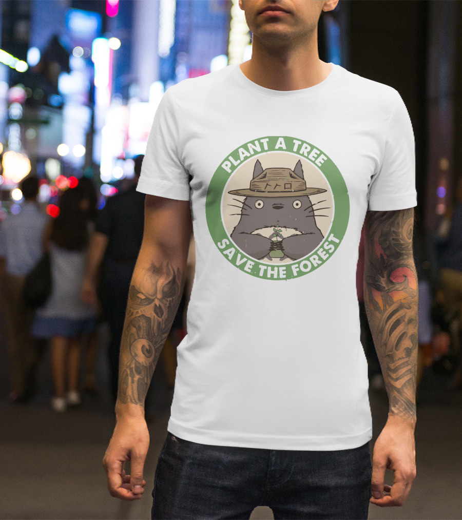 Plant A Tree Save The Forest Totoro Badge T-Shirt
