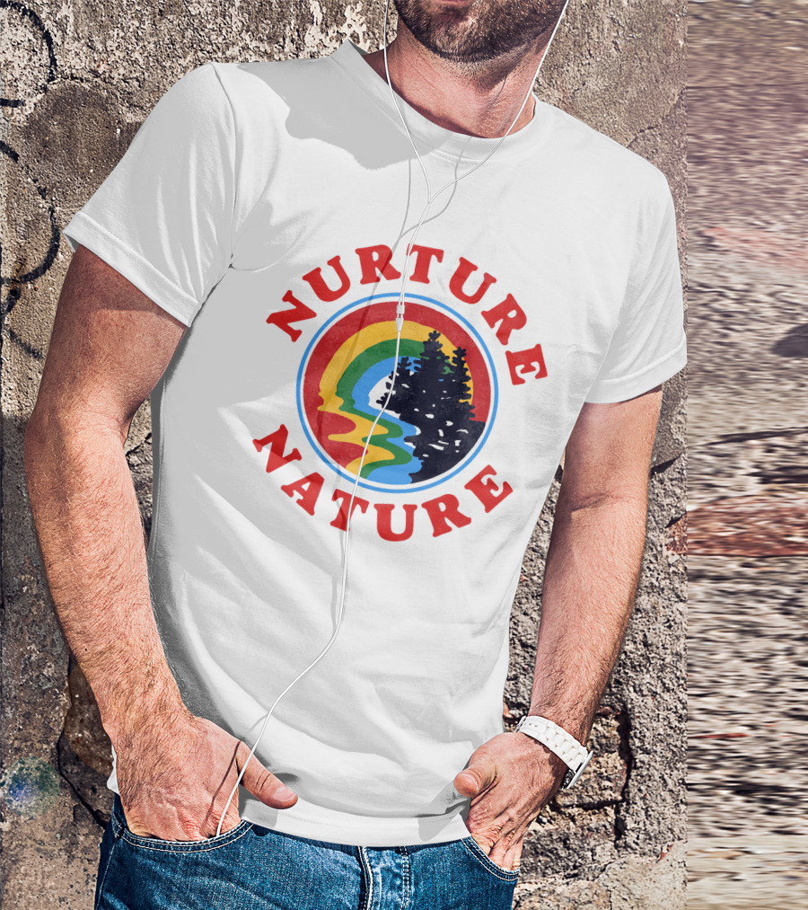 Nurture Nature Rainbow Landscape With Trees T-Shirt