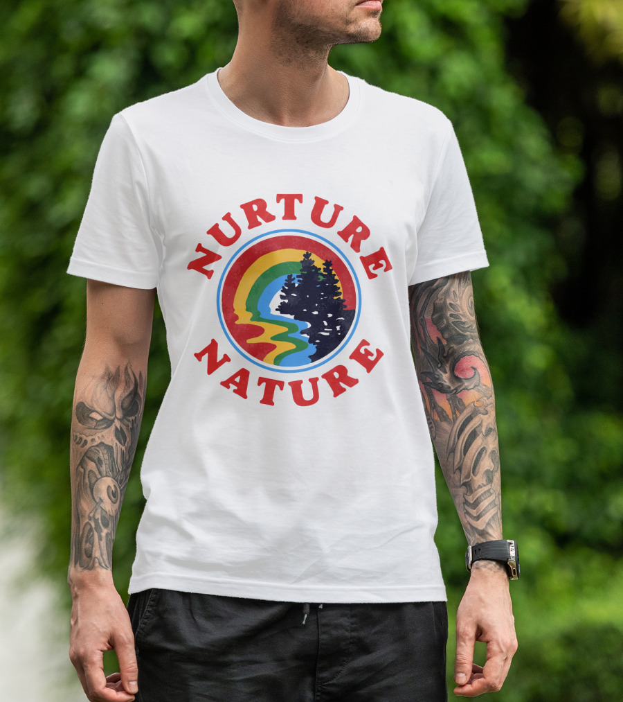 Nurture Nature Rainbow Landscape With Trees T-Shirt