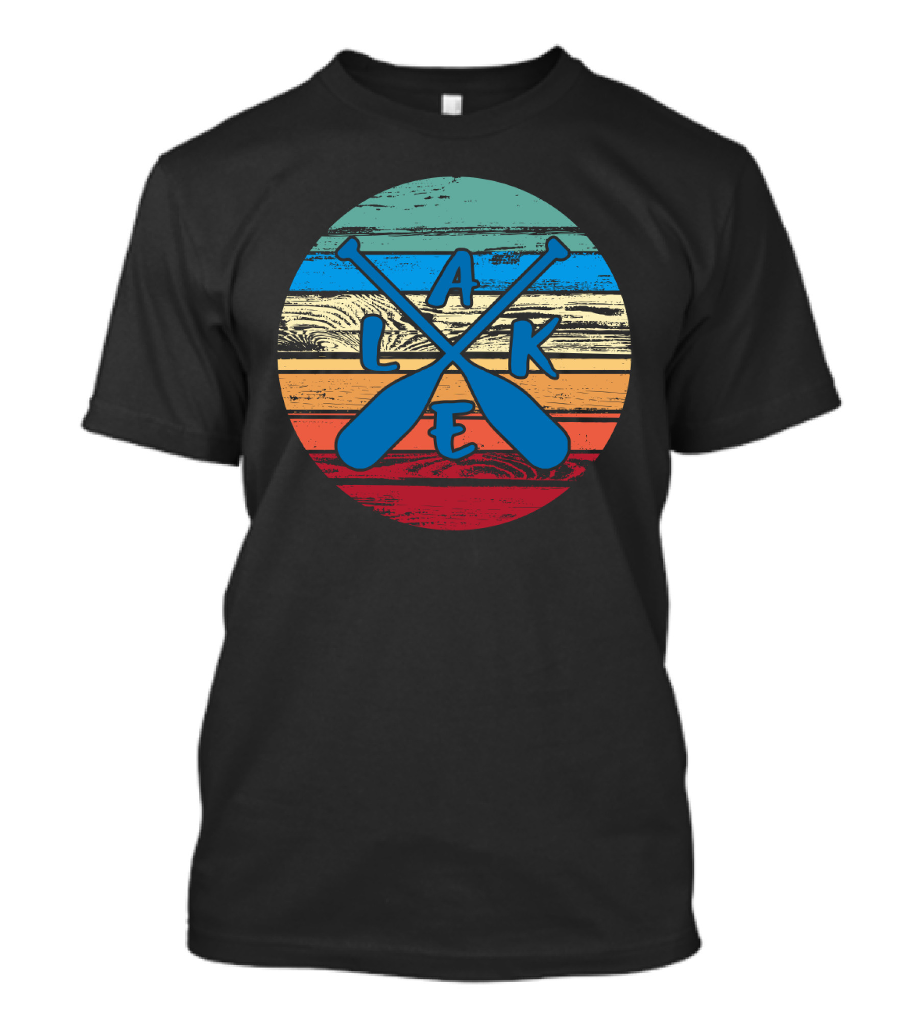 Lake Paddle Cross Rustic Vintage Summer Vacation T-Shirt