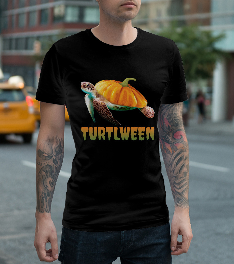 Turtlween Pumpkin Turtle Halloween Lovers Funny Turtlween T-Shirt