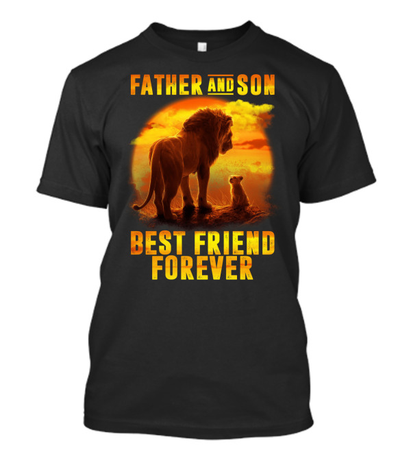 Father And Son Best Friend Forever The Lion King Silhouette Fan T-Shirt