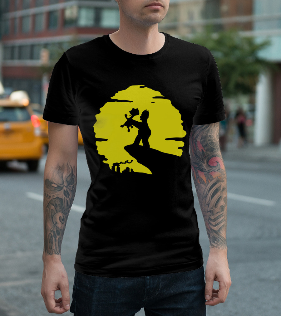 The Simpsons Homer Strangling Bart Lion King Cliff T-Shirt