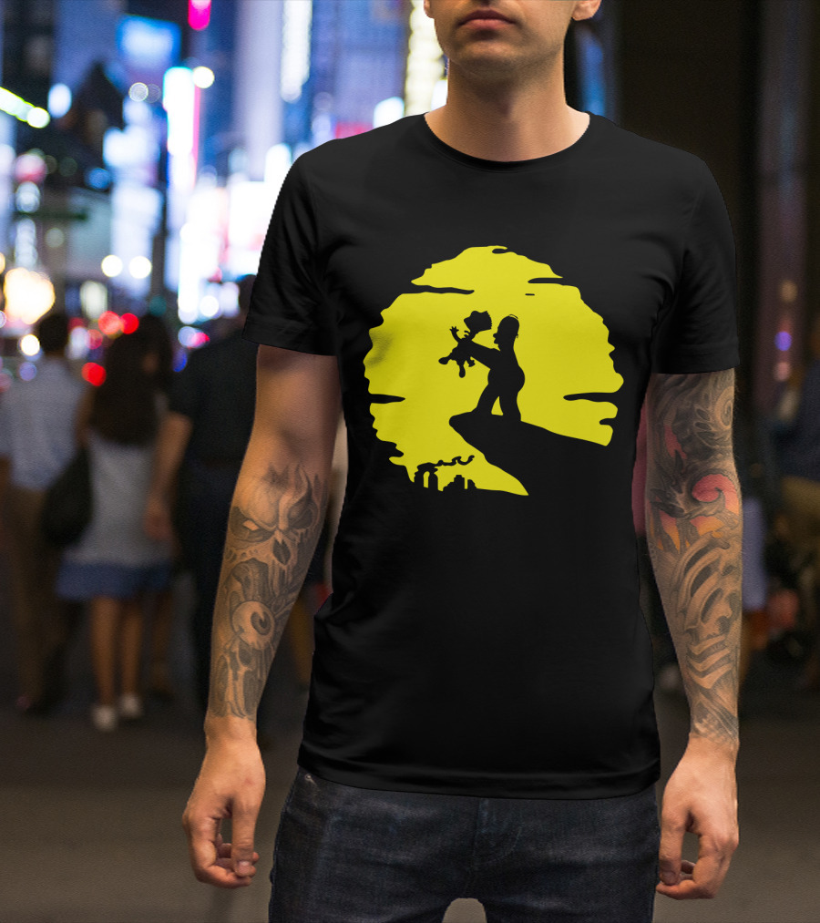 The Simpsons Homer Strangling Bart Lion King Cliff T-Shirt