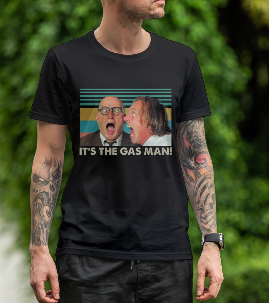 Bottom It's The Gas Man Eddie And Richie Face Off Stripes T-Shirt