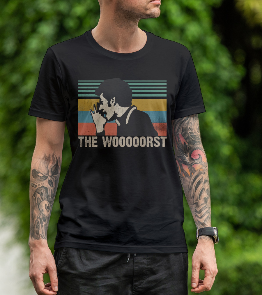 The Wooooorst Jean Ralphio Vintage Style Parks And Recreation Retro Stripes T-Shirt