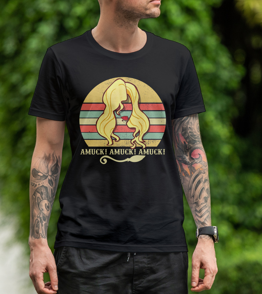 Amuck Amuck Amuck Vintage Sunset Sarah Sanderson Hocus Pocus Witch Silhouette T-Shirt