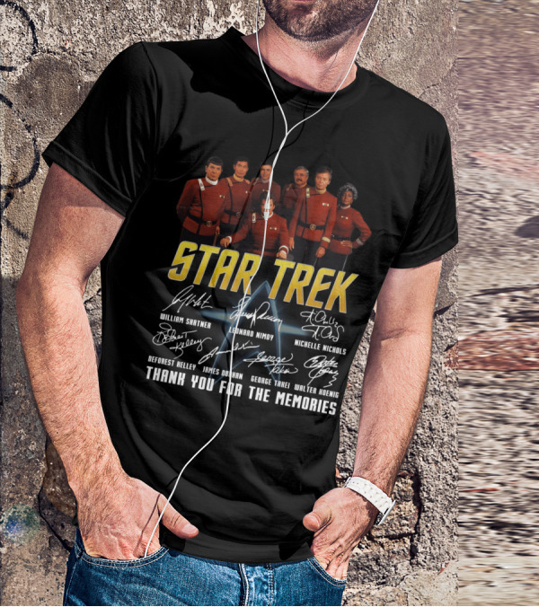 Star Trek Cast William Leonard Nichelle Thank You For The Memories Signatures T-Shirt
