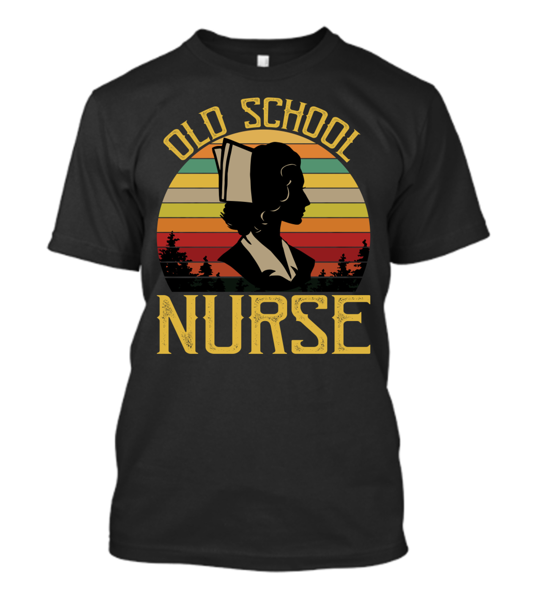 Old School Nurse Vintage Sunset T-Shirt
