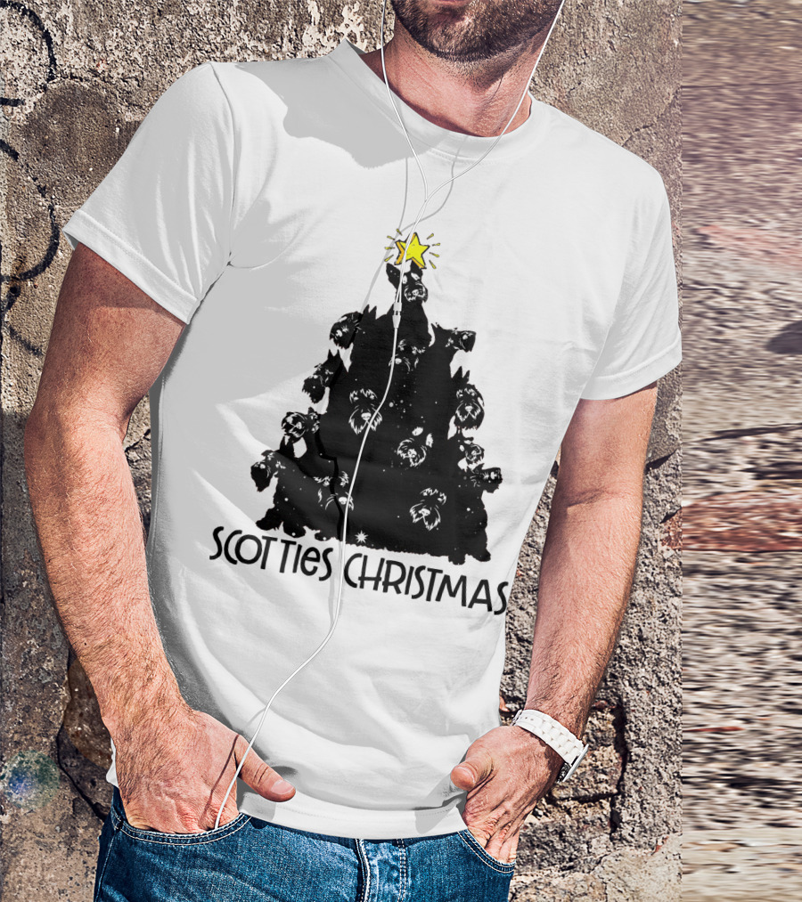 Scotties Christmas Tree With Star T-Shirt